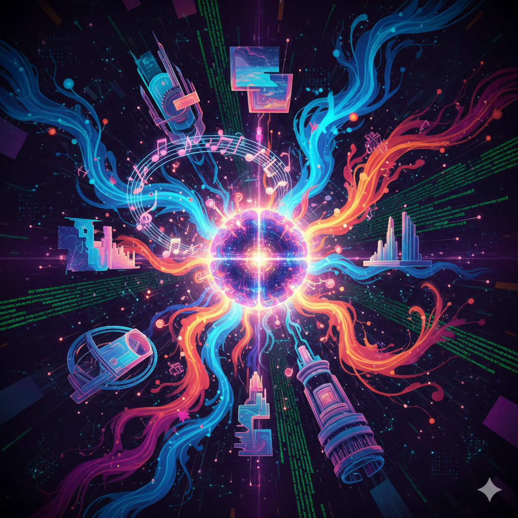 A vibrant digital art piece